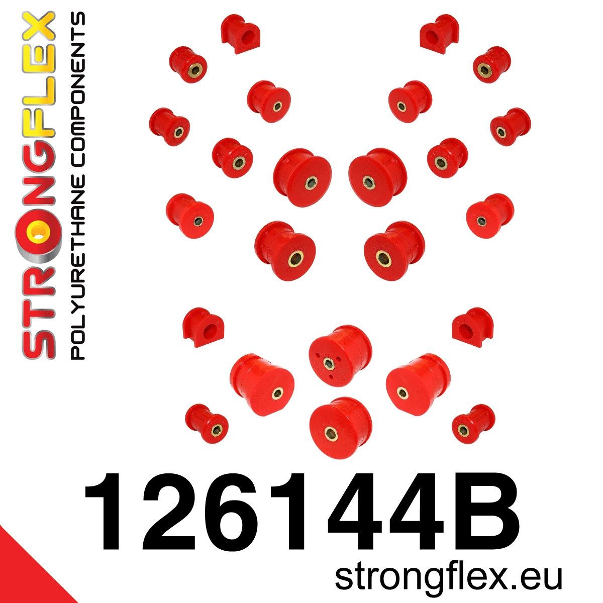 Kit complet bucse poliuretan Strongflex pentru suspensie - Mitsubishi Lancer Evolution - 126144B