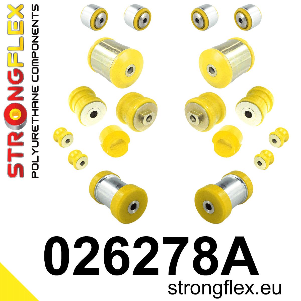 Kit bucse poliuretan Strongflex suspensie fata si punte spate SPORT - Audi A4 / S4 / RS4 - 026278A