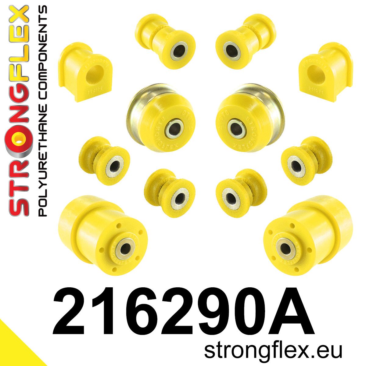 Kit complet bucse poliuretan Strongflex pentru suspensie SPORT - Toyota Corolla - 216290A