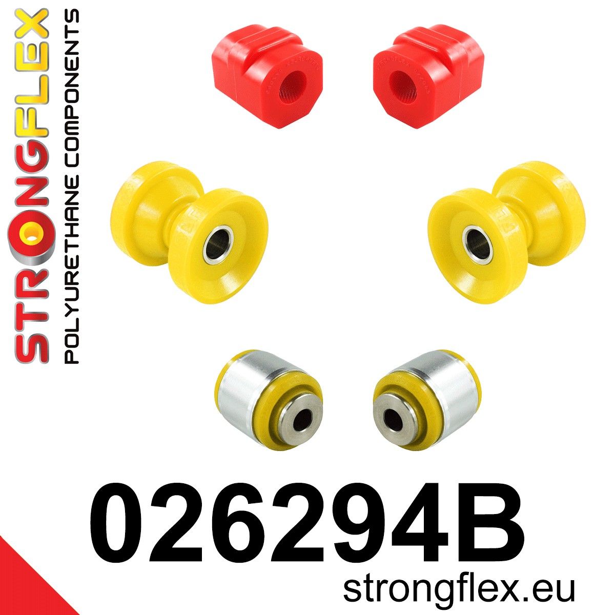 Kit bucse poliuretan Strongflex suspensie fata - Audi 100 / S4 - 026294B