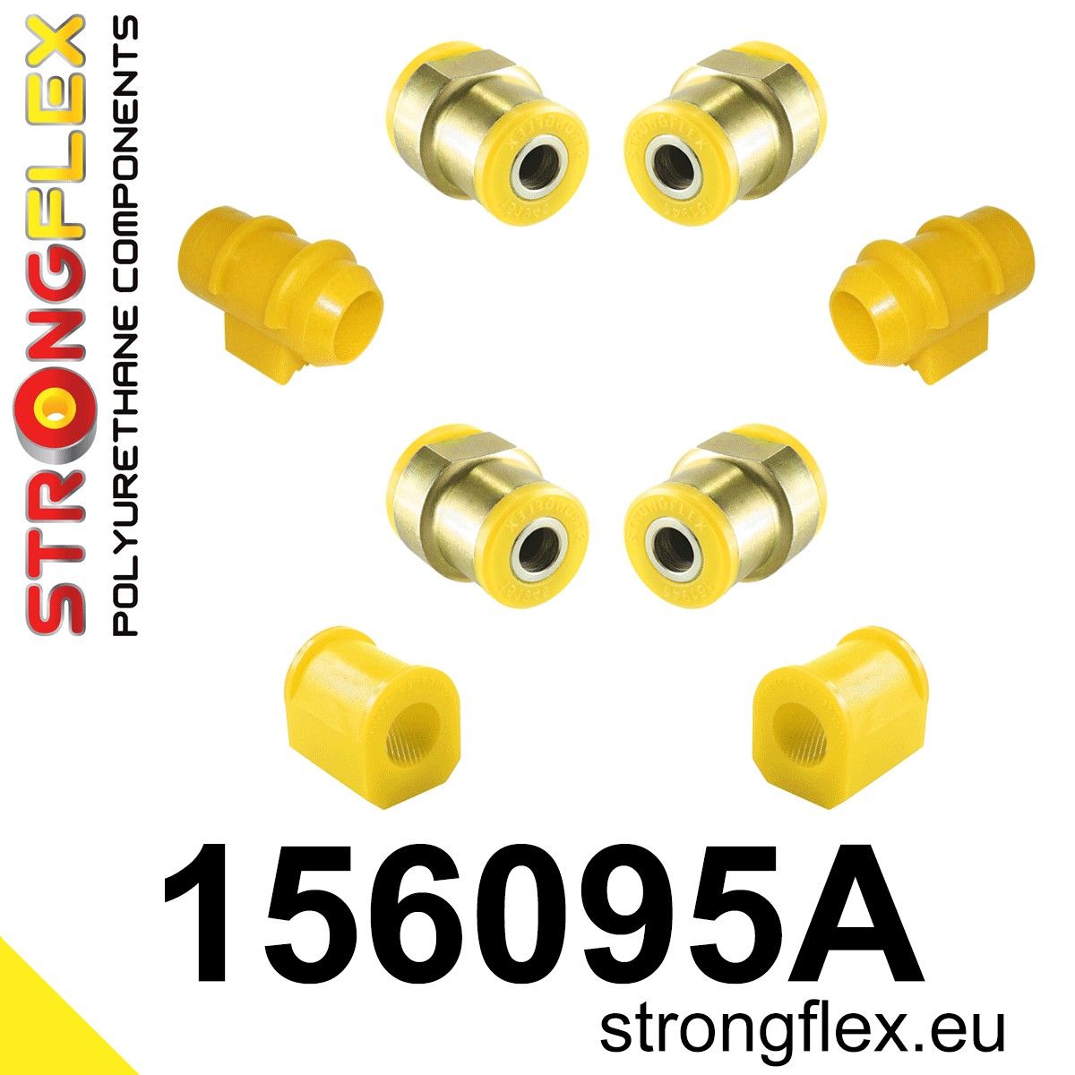 Kit bucse poliuretan Strongflex suspensie fata SPORT - Renault 5, Rapid / Extra / Express - 156095A