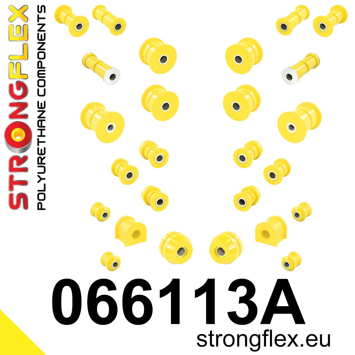 Kit complet bucse poliuretan Strongflex pentru suspensie SPORT - Fiat 125P 1300/1500 - 066113A