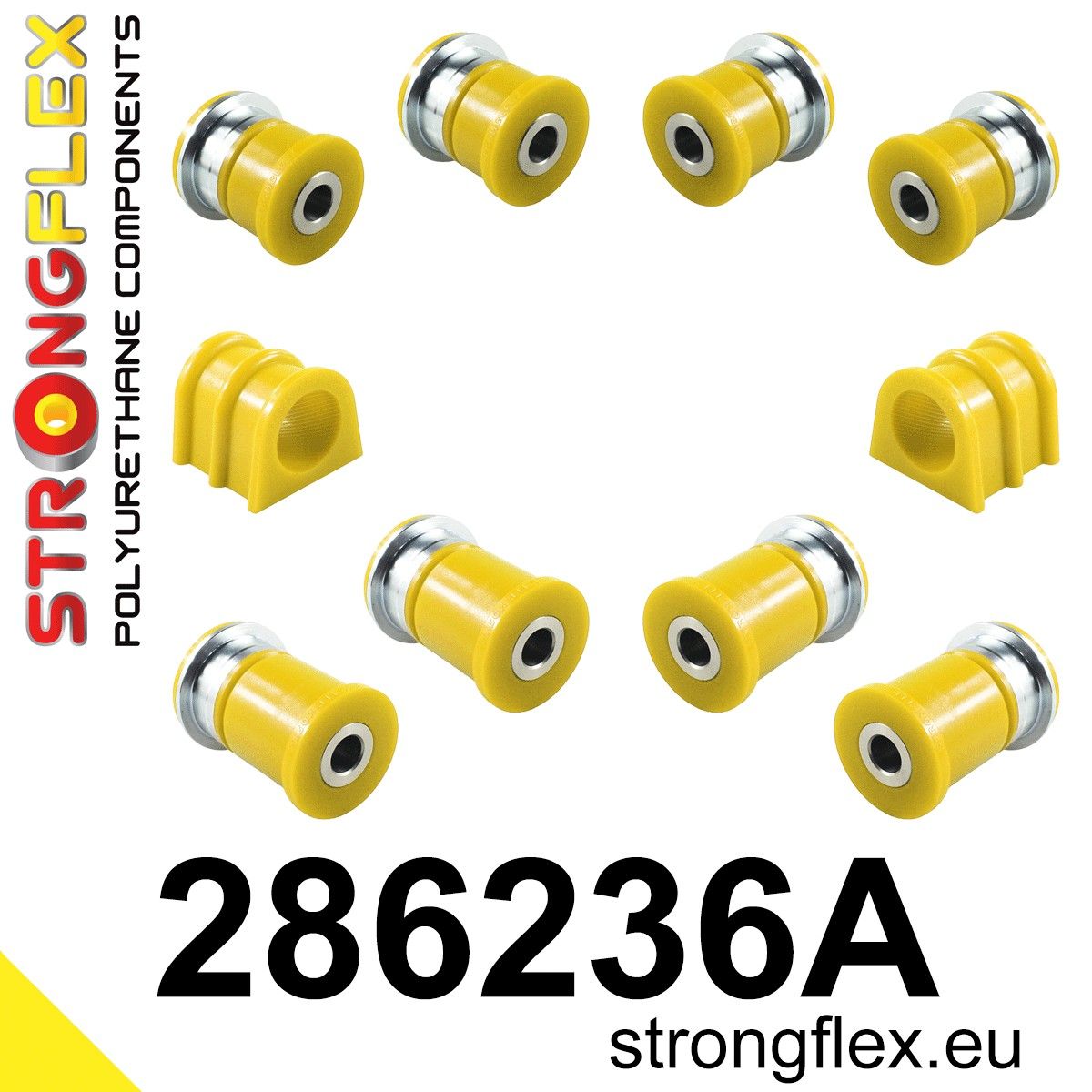 Kit bucse poliuretan Strongflex suspensie fata SPORT - Nissan Navara, Pathfinder III - 286236A