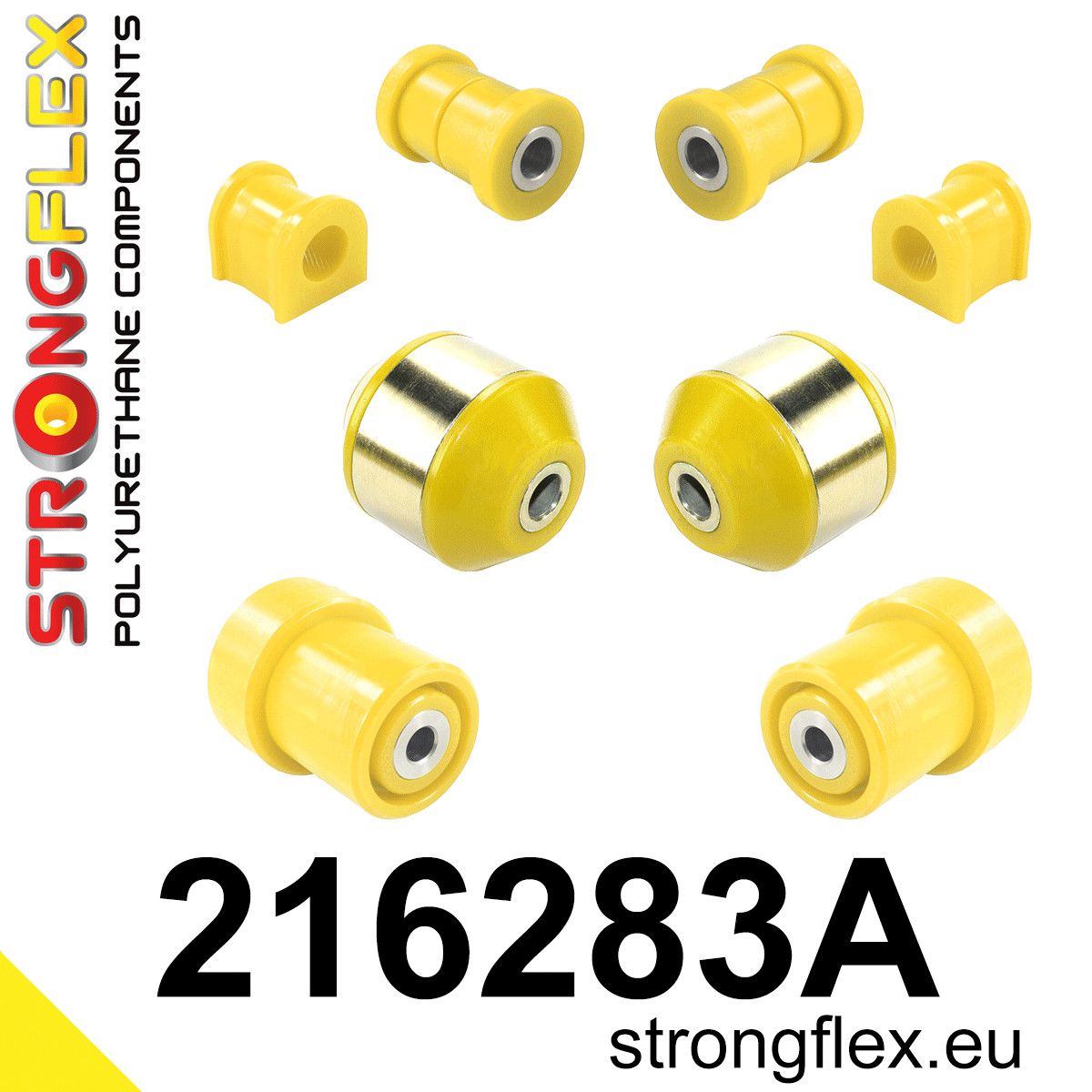 Kit bucse poliuretan Strongflex suspensie fata si spate SPORT - Toyota Yaris, Yaris Verso - 216283A