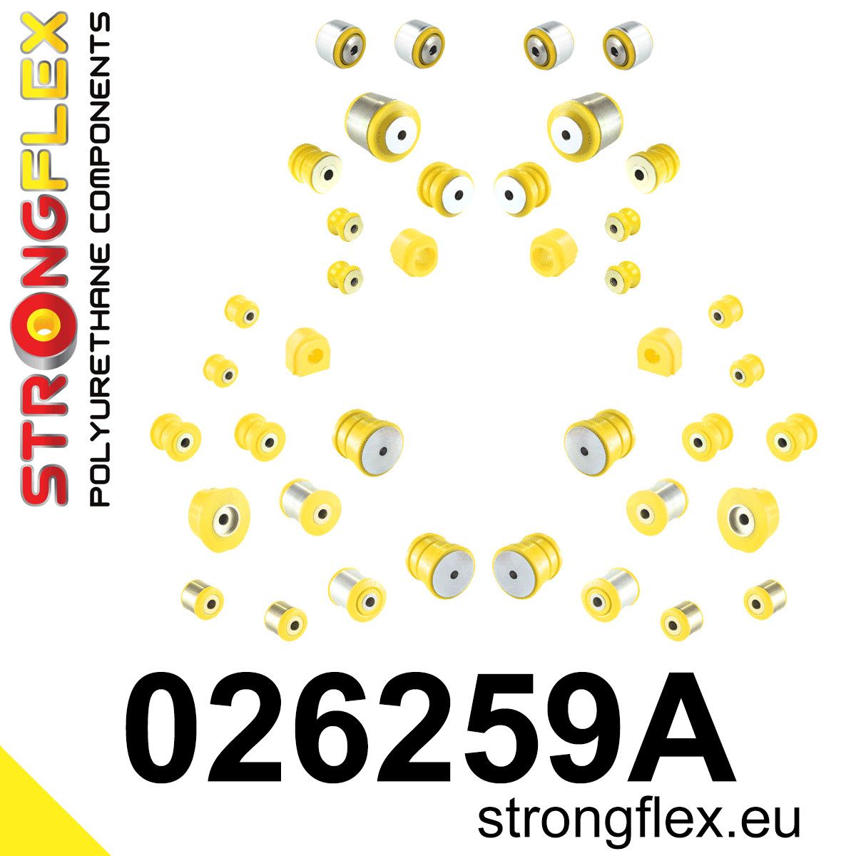 Kit complet bucse poliuretan Strongflex pentru suspensie SPORT - Audi A4 / S4 / RS4, A5 / S5 / RS5 - 026259A