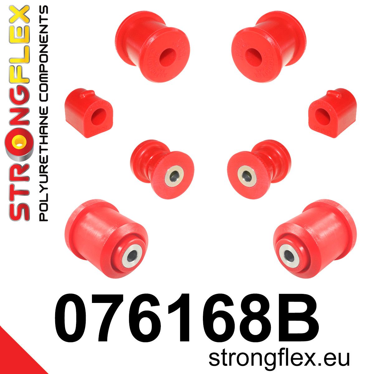 Kit bucse poliuretan Strongflex suspensie fata si punte spate - Ford Fiesta - 076168B