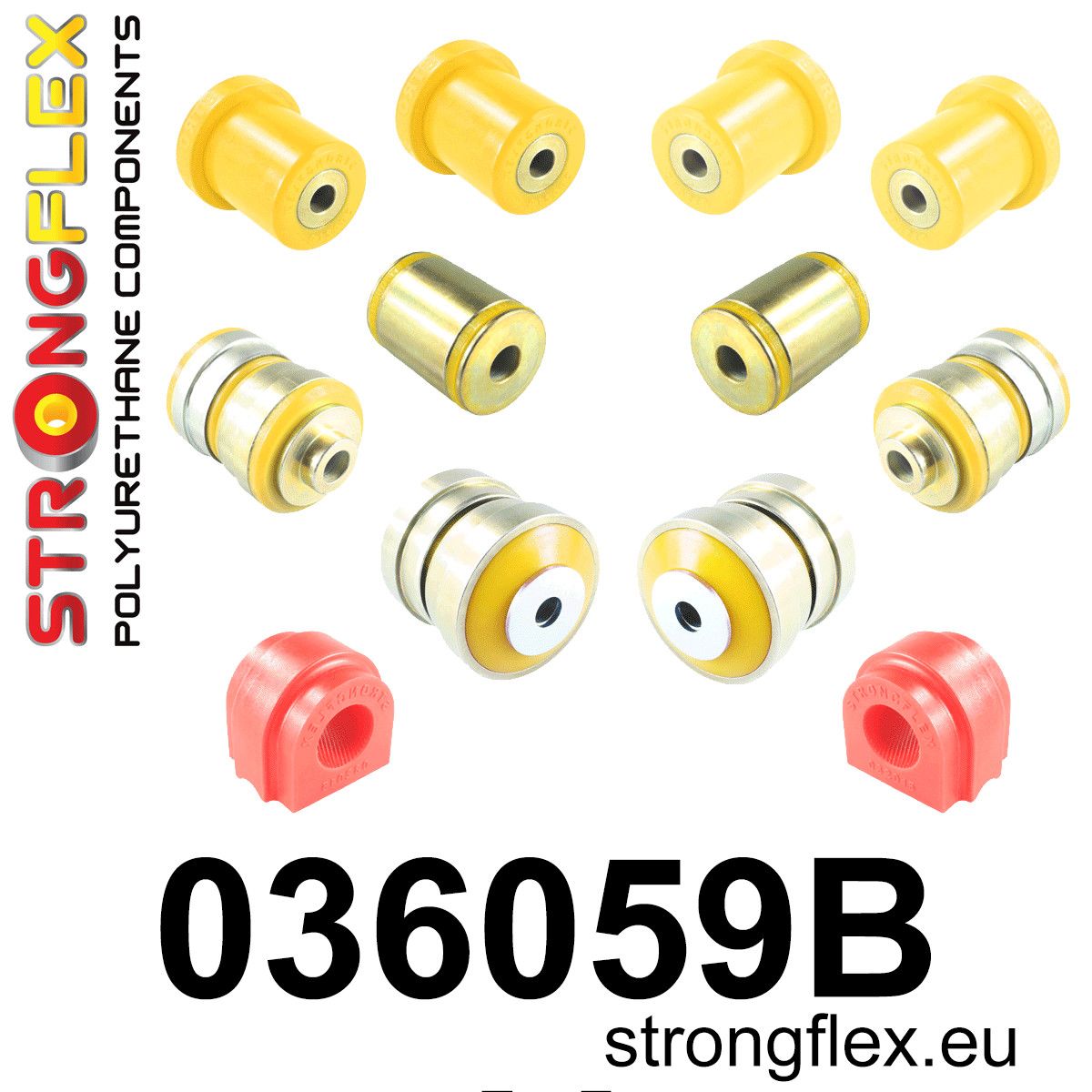 Kit bucse poliuretan Strongflex suspensie fata - BMW Seria 5, Seria 6 - 036059B