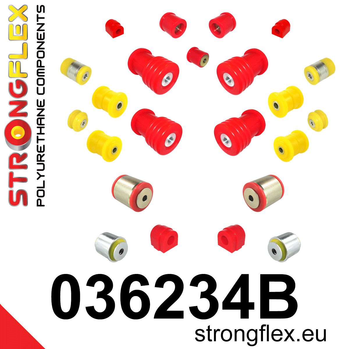 Kit complet bucse poliuretan Strongflex pentru suspensie E39 Touring - BMW Seria 5 - 036234B