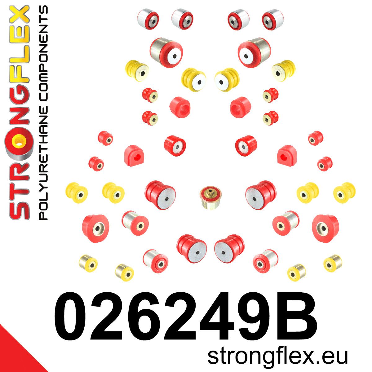 Kit complet bucse poliuretan Strongflex pentru suspensie - Audi A4 / S4 / RS4, A5 / S5 / RS5 - 026249B