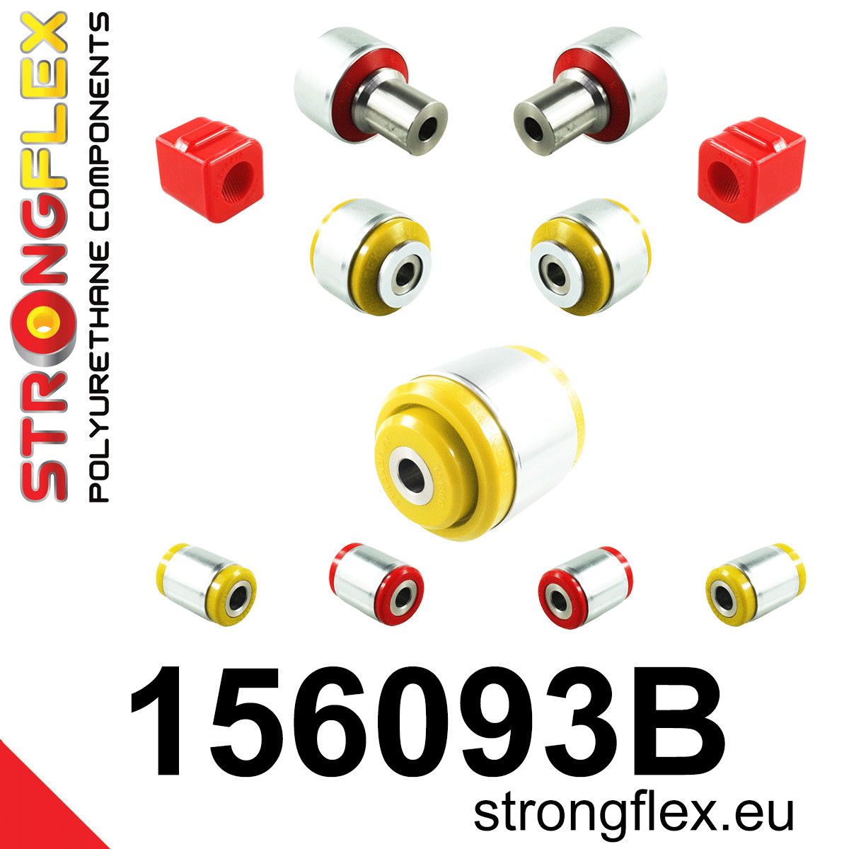 Kit bucse poliuretan Strongflex suspensie fata si punte spate - Renault Twingo - 156093B