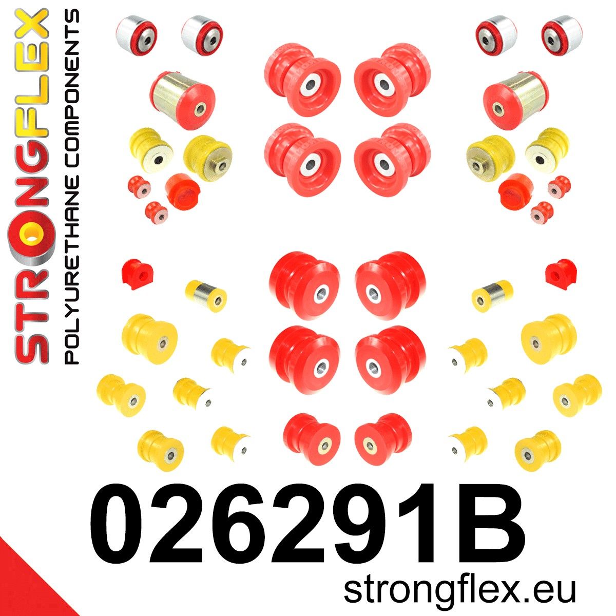 Kit complet bucse poliuretan Strongflex pentru suspensie - Audi A4 / S4 / RS4 - 026291B