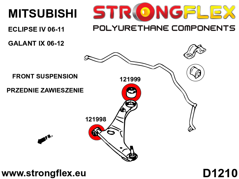 Bucsa poliuretan Strongflex posterioara brat suspensie fata SPORT - Mitsubishi Eclipse - 121999A