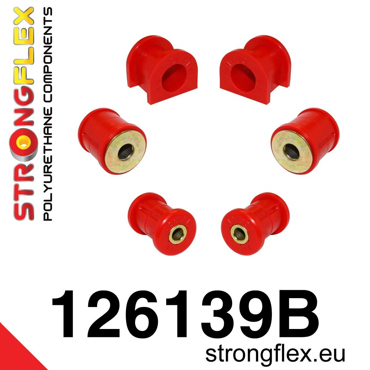 Kit bucse poliuretan Strongflex suspensie fata - Mitsubishi Lancer Evolution - 126139B