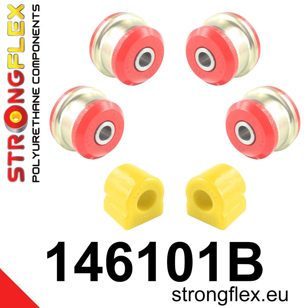 Kit bucse poliuretan Strongflex suspensie fata - Peugeot 207, 208 - 146101B