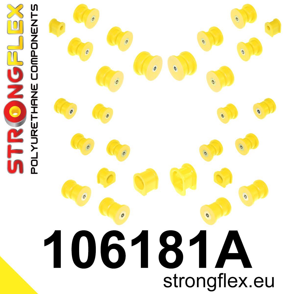 Kit complet bucse poliuretan Strongflex pentru suspensie SPORT - Mazda RX-7 - 106181A