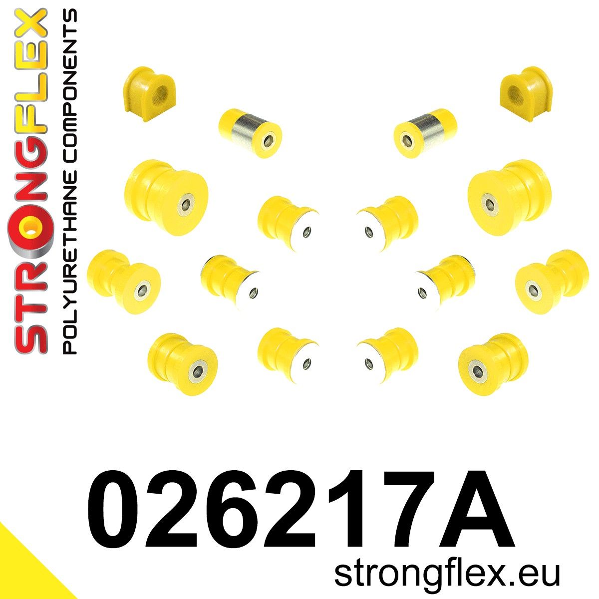 Kit bucse poliuretan Strongflex suspensie spate SPORT - Audi 80 / 90 / S2 / RS2, A4 / S4 / RS4 - 026217A
