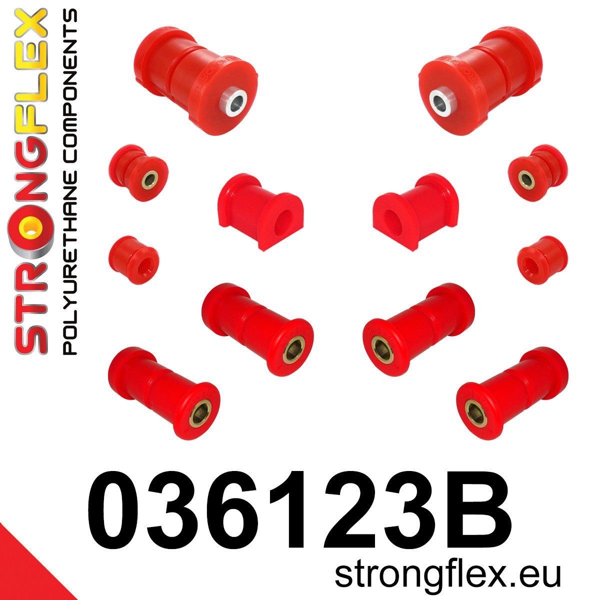 Kit bucse poliuretan Strongflex suspensie spate - BMW Seria 3 - 036123B