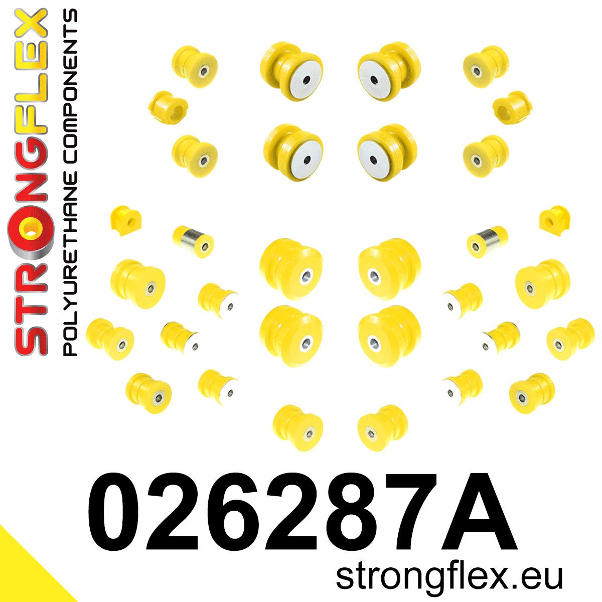 Kit complet bucse poliuretan Strongflex pentru suspensie SPORT - Audi 80 / 90 / S2 / RS2 - 026287A