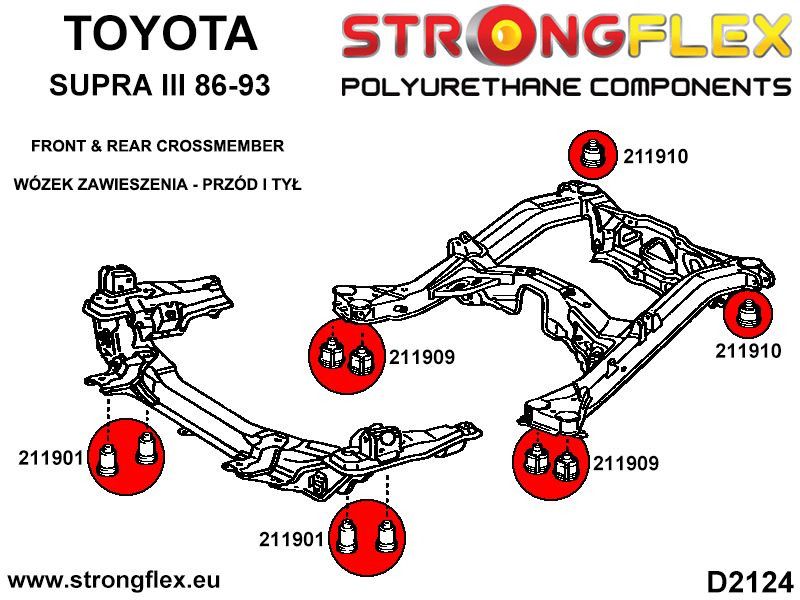 Bucsa poliuretan Strongflex frontala subcadru spate - Toyota Supra - 211909B