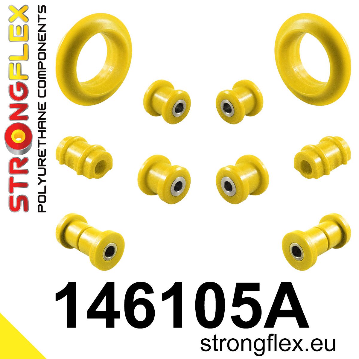 Kit bucse poliuretan Strongflex suspensie fata si punte spate SPORT - Peugeot 205, 309 - 146105A
