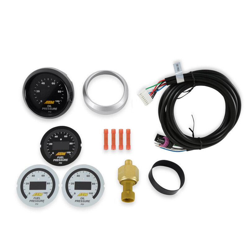 Ceas Presiune Ulei si Benzina AEM Classic 52mm - 0-100 psi