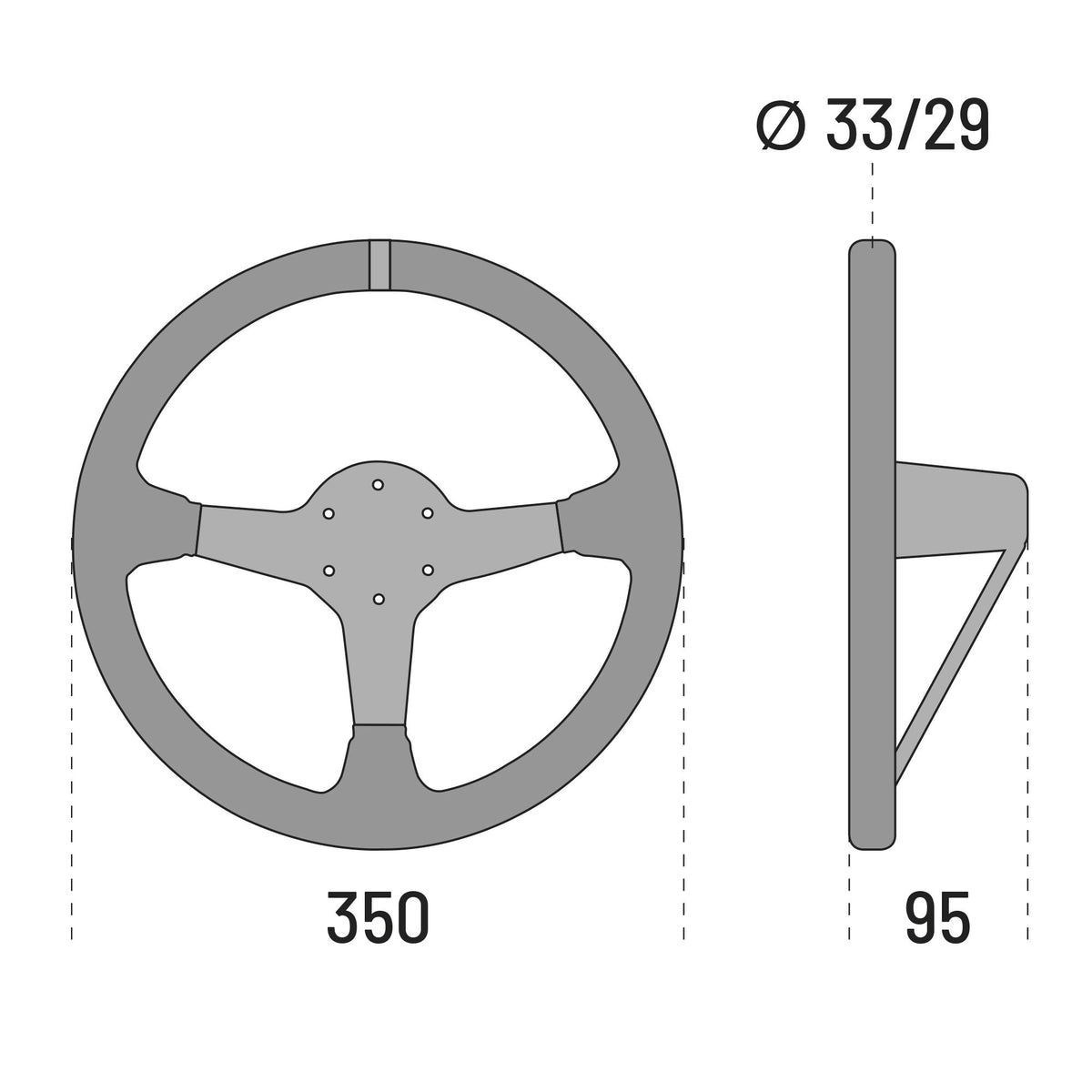 Volan Sport Sparco R325 Negru - Piele Intoarsa