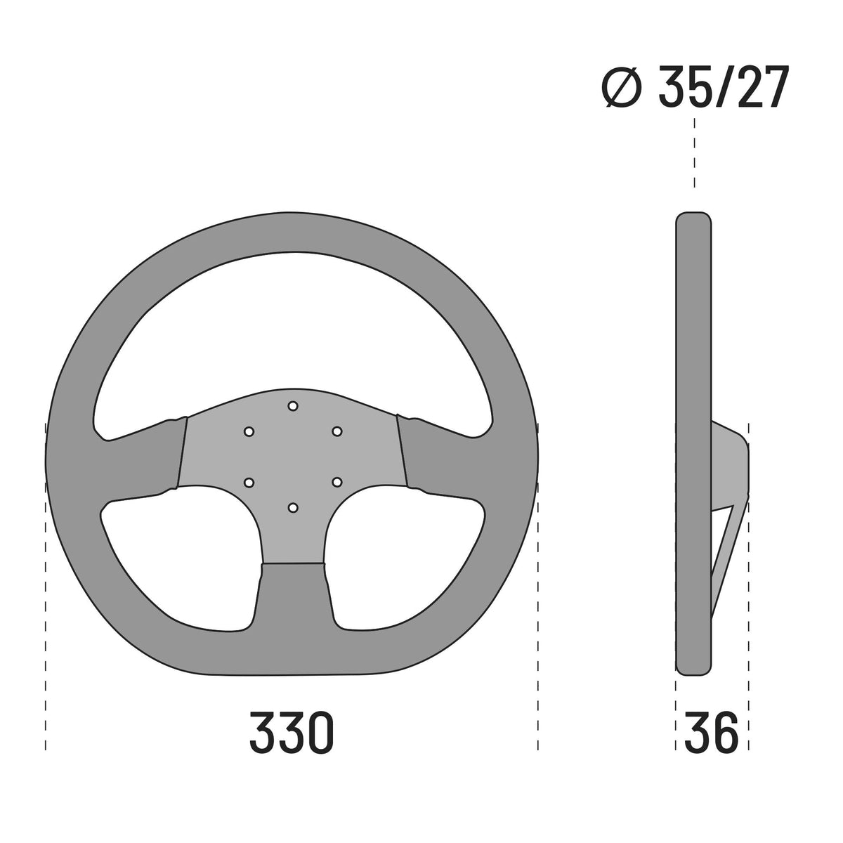 Volan sport Sparco R353 din piele intoarsa