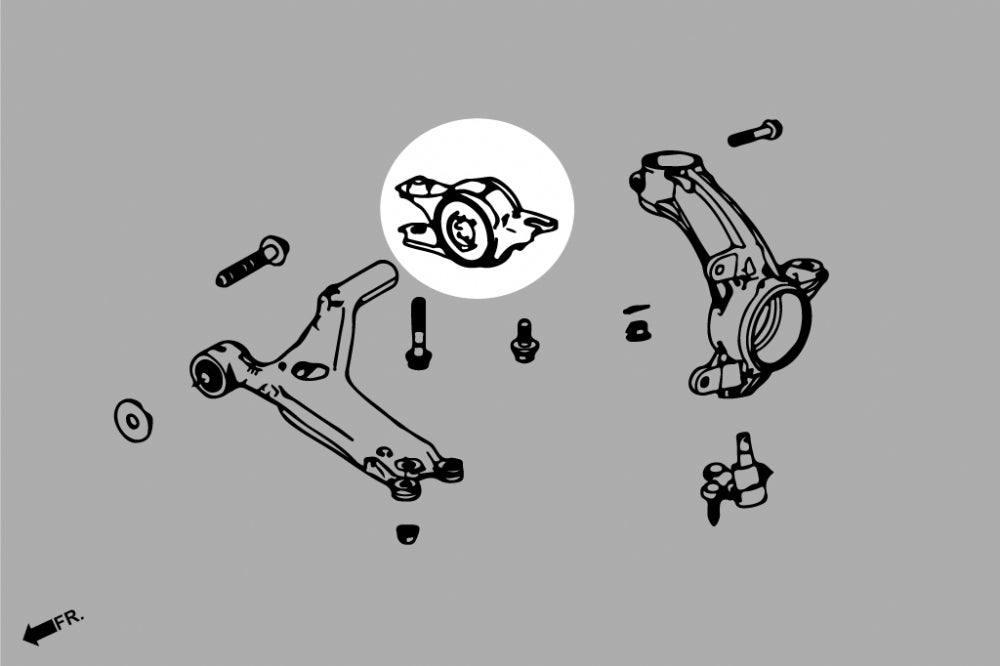 Set bucse brat suspensie inferior fata Hardrace pentru Honda Civic - Q0646