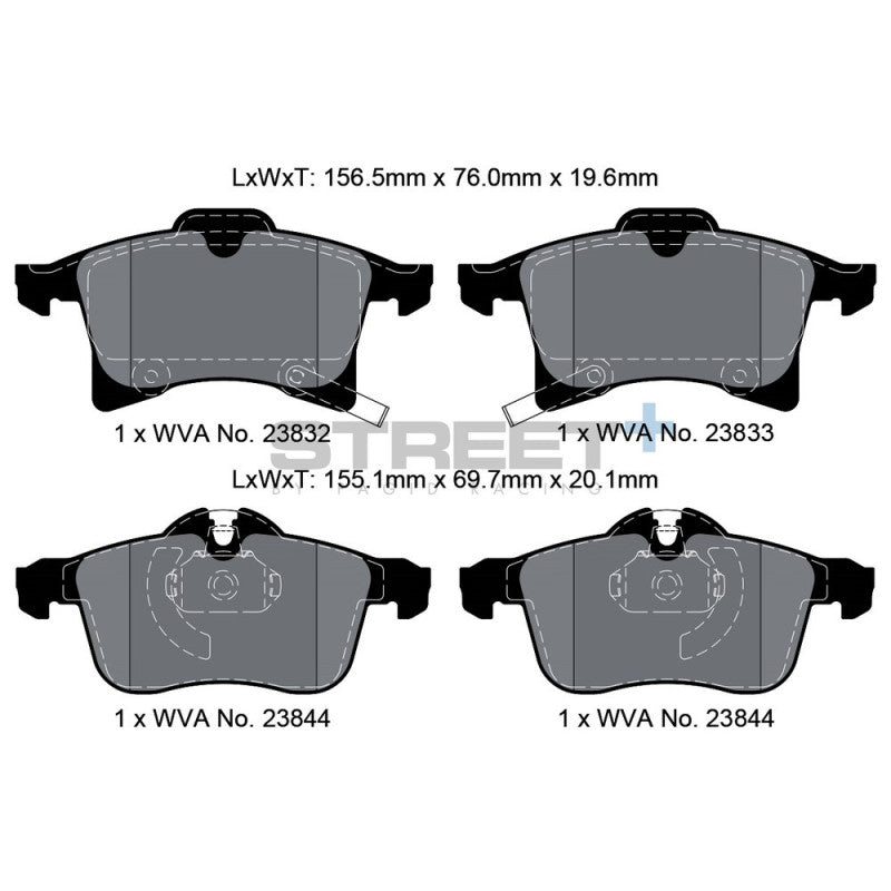 Placute Frana Fata Pagid Street+ T8179 - Opel Adam M13, Opel Astra