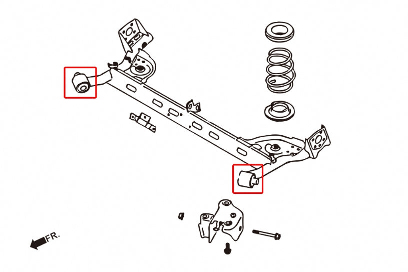 Set bucse sasiu spate Hardrace pentru Nissan Cube / Micra - 7406