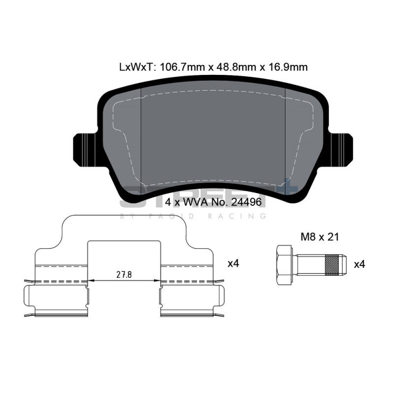 Placute Frana Spate Pagid Street+ T8076 - Volvo S60 134