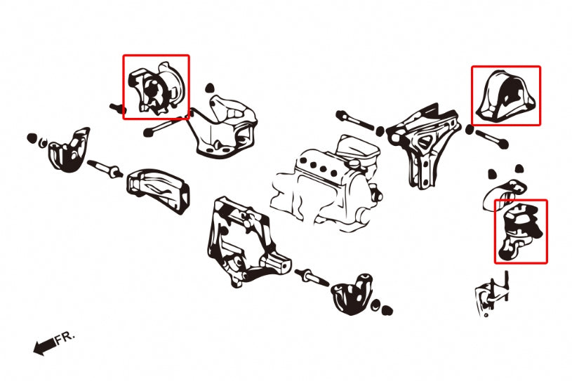 Tampon motor durificat Hardrace pentru Honda Civic - 5827-A
