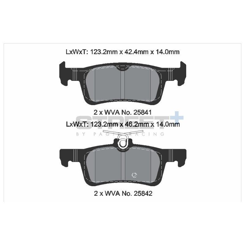 Placute Frana Spate Pagid Street+ T8235 - Ford Fiesta