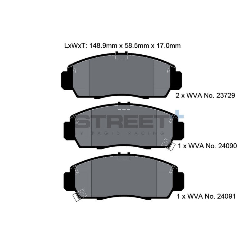Placute Frana Fata Pagid Street+ T8042 - Acura CL Coupe, Acura TSX (CL_) s.a.