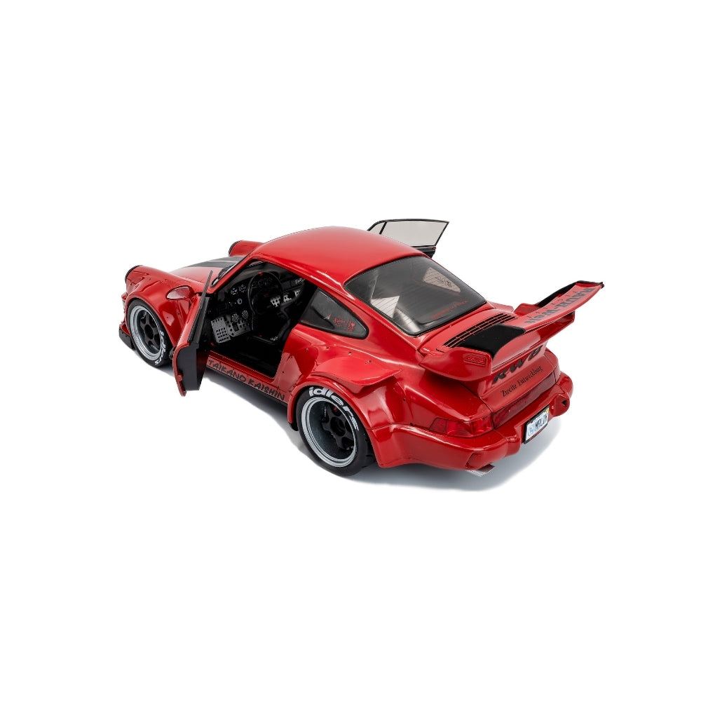 Macheta Porsche 911 (964) RWB Bodykit Taikano Kaishin Rosu 2024 scara 1:18 Solido