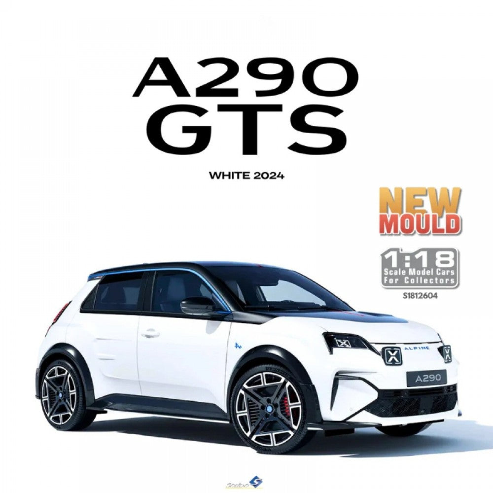 Macheta Alpine A290 GTS White 2024 scara 1:18 Solido