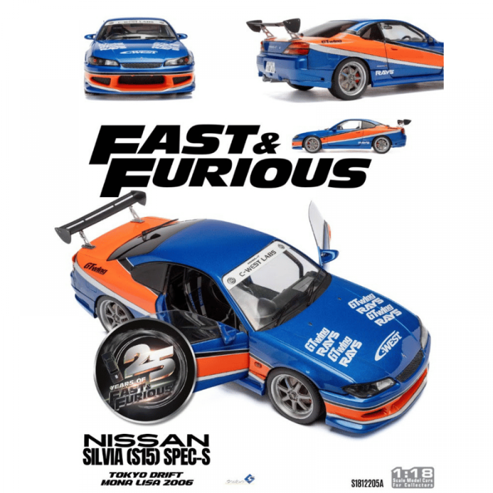 Macheta Nissan Silvia (S15) Spec-S Tokyo Drift Mona Lisa 2006 scara 1:18 Solido