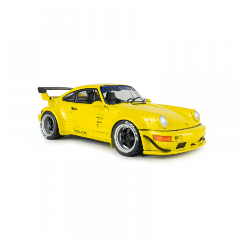 Macheta Porsche RWB Bodykit Natalie Yellow 2023 scara 1:18 Solido