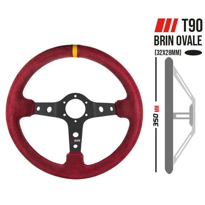 Volan sport RRS Corsa 350mm - Rosu