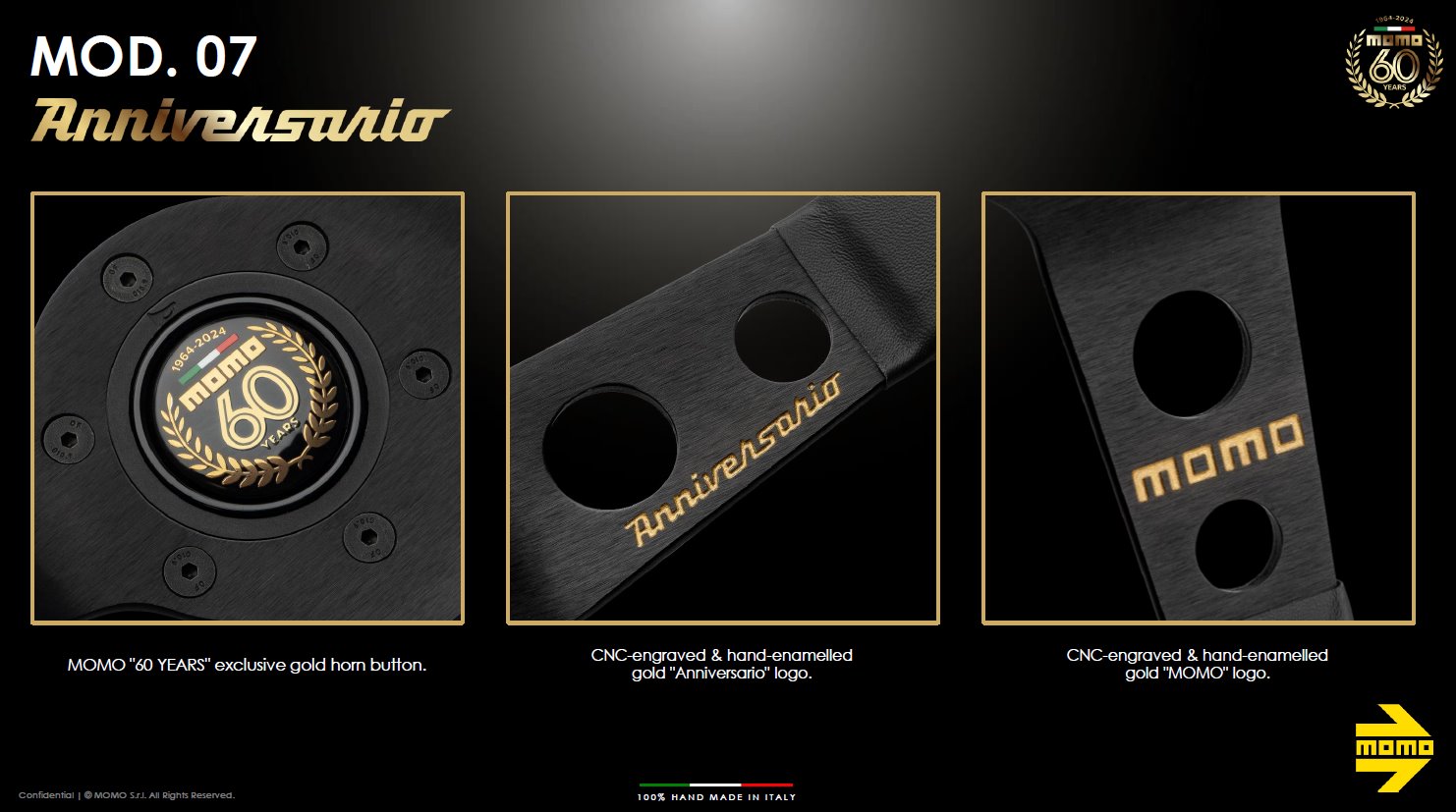 Volan Sport MOMO Mod.07 Heritage Wood 350mm lemn negru