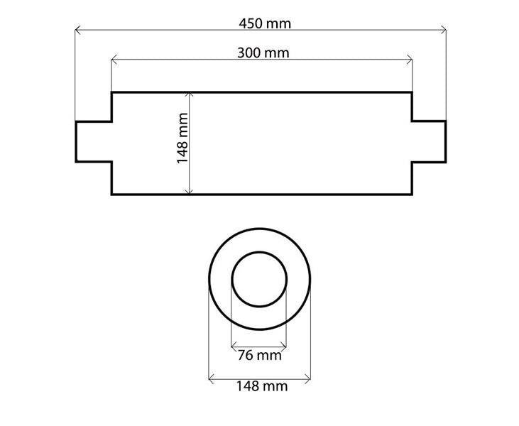 Toba Intermediara Inox 3" (76mm)