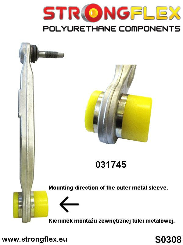 Schema montaj - Kit complet bucse poliuretan Strongflex pentru suspensie E39 Sedan SPORT - BMW Seria 5 - 036233A