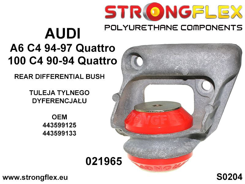 Schema montaj - Bucsa poliuretan Strongflex posterioara diferential spate 55mm SPORT - Audi 100 / S4 - 021965A