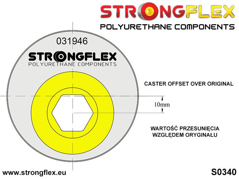 Schema montaj - Bucsa poliuretan Strongflex brat inferior fata - eccentric 66mm SPORT - BMW Seria 3, Z4 - 031946A