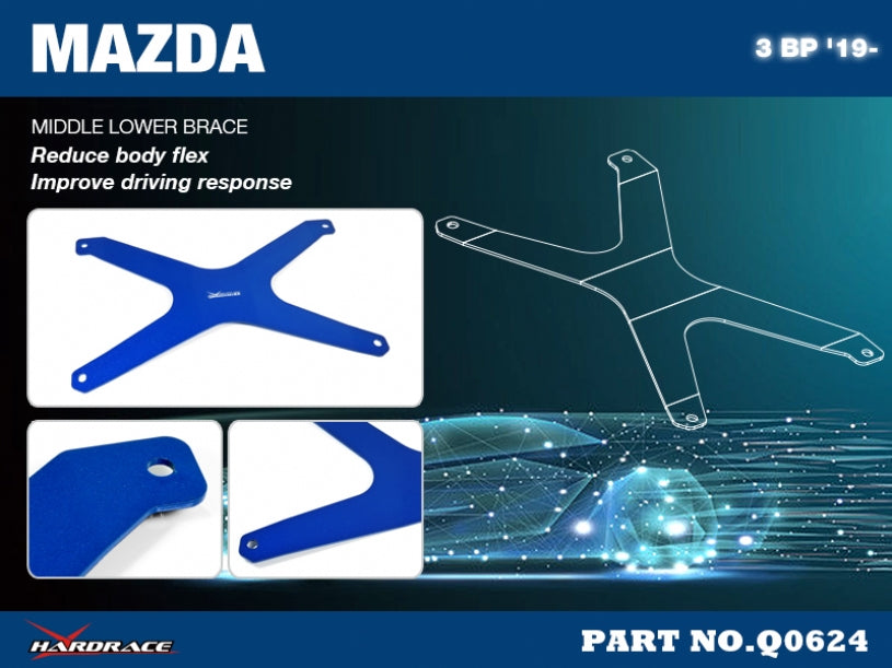 Bara rigidizare inferior central Hardrace pentru Mazda Mazda 3 - Q0624