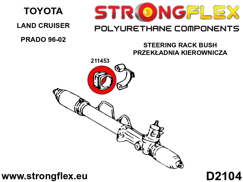 Schema montaj - Kit complet bucse poliuretan Strongflex pentru suspensie SPORT - Toyota 4Runner, Land Cruiser - 216125A