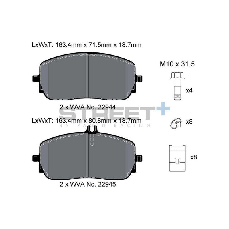Placute Frana Fata Pagid Street+ T8212 - Mercedes-Benz A35 AMG W177