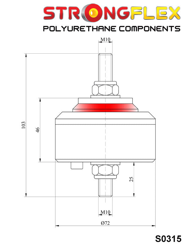 Schema montaj - Tampon poliuretan Strongflex motor BMW E21 E30 E12 - BMW Seria 3 - 031761B