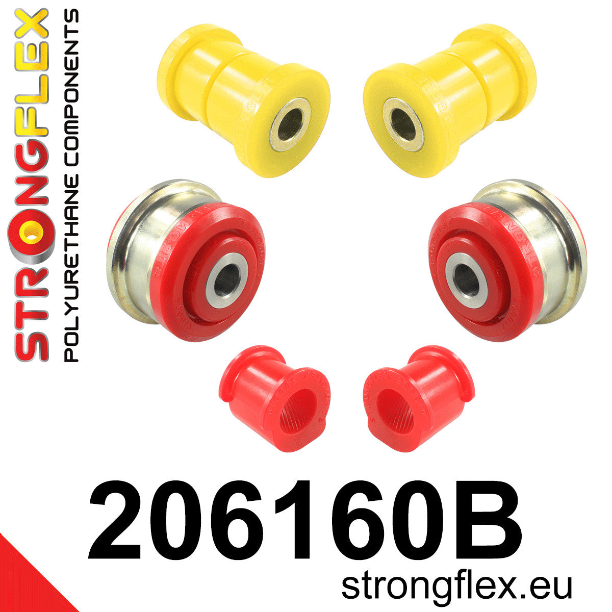 Kit bucse poliuretan Strongflex suspensie fata - Suzuki Swift, Suzuki Splash ... - 206160B