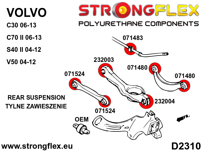 Schema montaj - Brat inferior spate - bucsa fata - poliuretan Strongflex - Ford Focus - 071524B